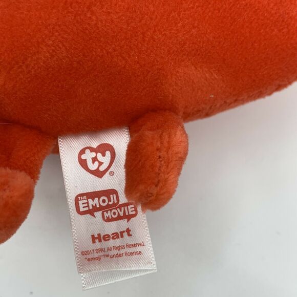 Hi-5 2017 Ty Beanie Baby Hand & Heart From The Emoji Movie Small Plush - Picture 9 of 11